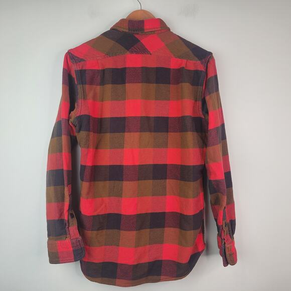 Filson Vintage Flannel Work Shirt Men's Small Red Plaid Cotton Button Down - Picture 6 of 7